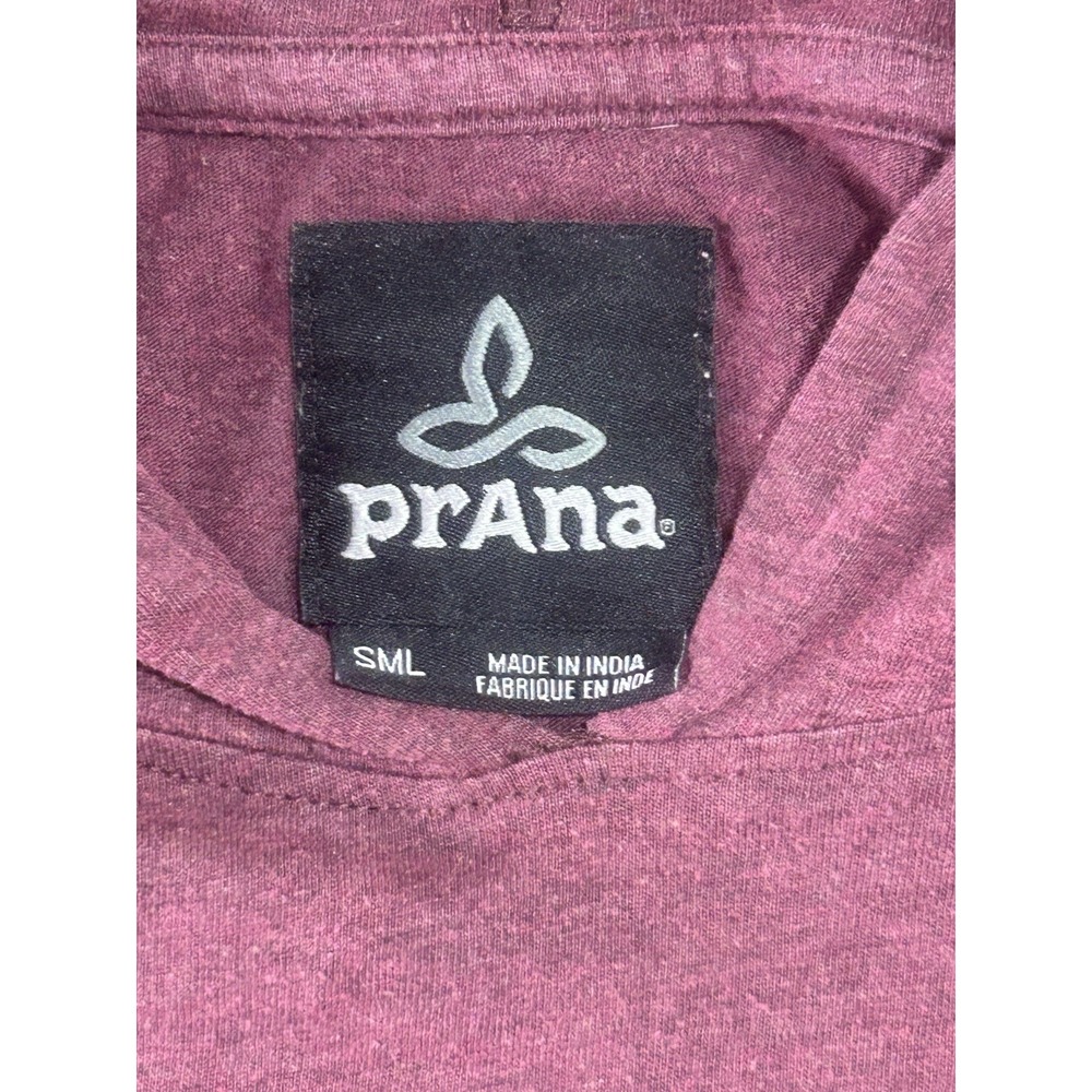 PrAna Men's Small Hooded Long Sleeve T-Shirt Organic Cotton Blend‎ Purple Maroon - Picture 2 of 6